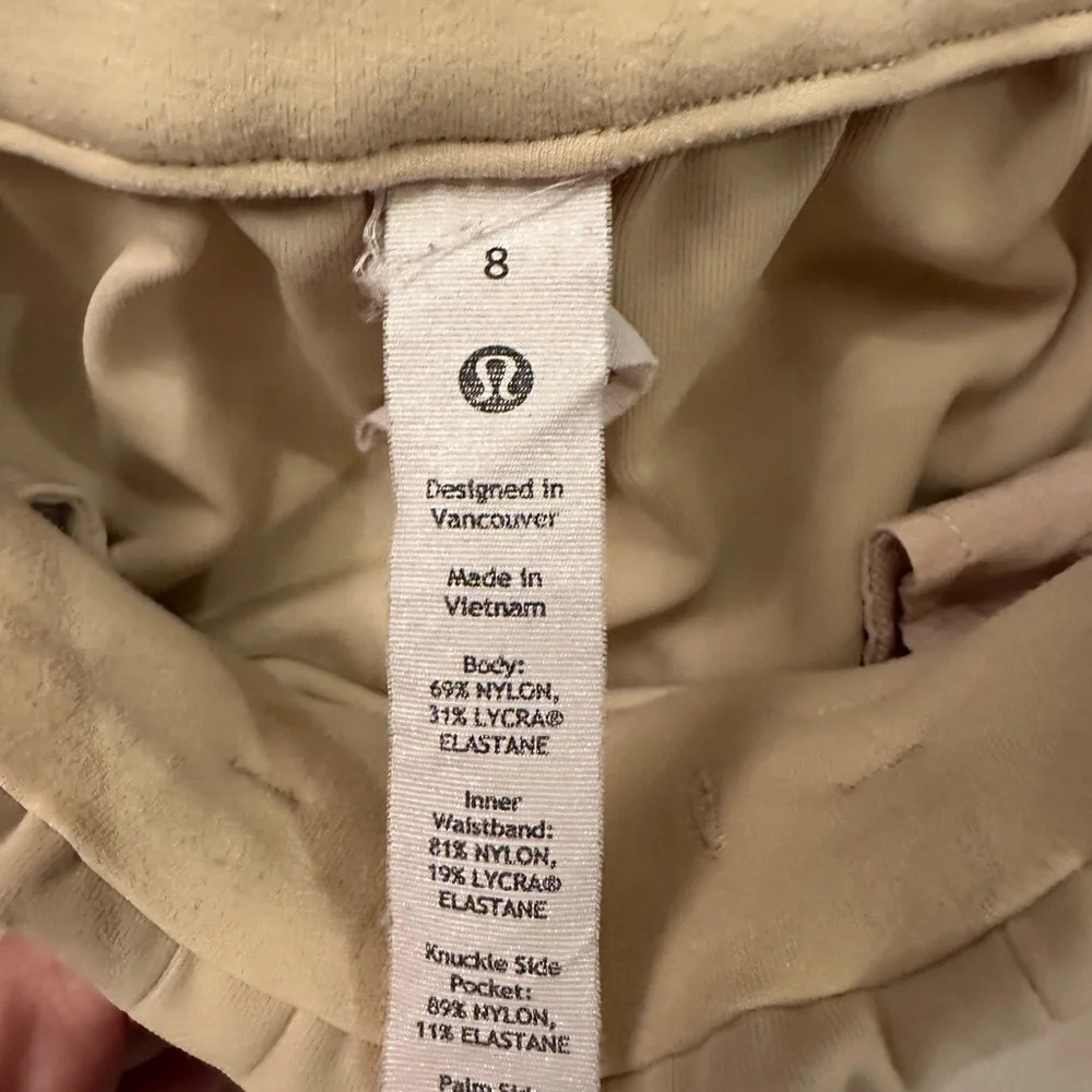 Lululemon Athletica Cream Track Pants High-Waisted Relaxed Fit